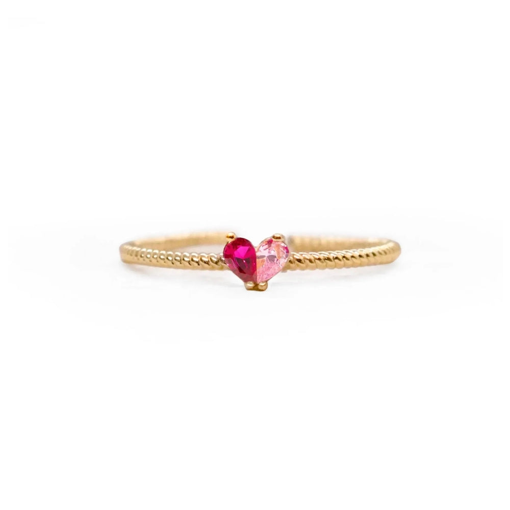Anello Prezioso con Cuore Minimal e Pietra Portafortuna